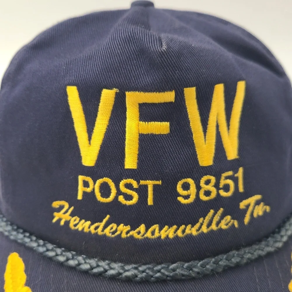 Vintage VFW Hat Snapback‎ Blue Rope Post 9851 Scrambled Eggs Hendersonville TN